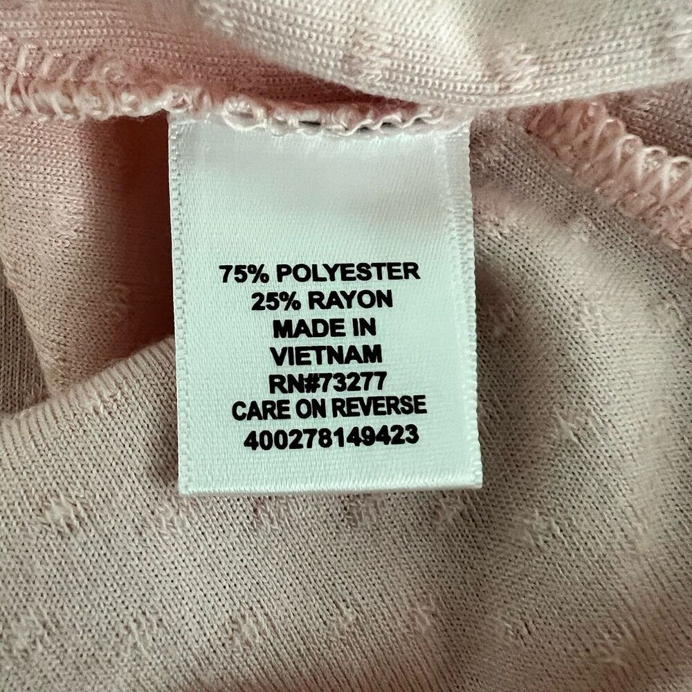 Elle Swiss Dot Sleeveless Shirt Soft Pink Tank Lightweight Women’s Size Large - Picture 5 of 6